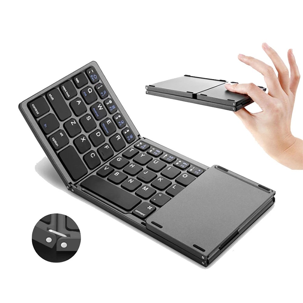 Mini teclado inalámbrico plegable con superficie sensible al tacto Užsisakykite Trendai.lt